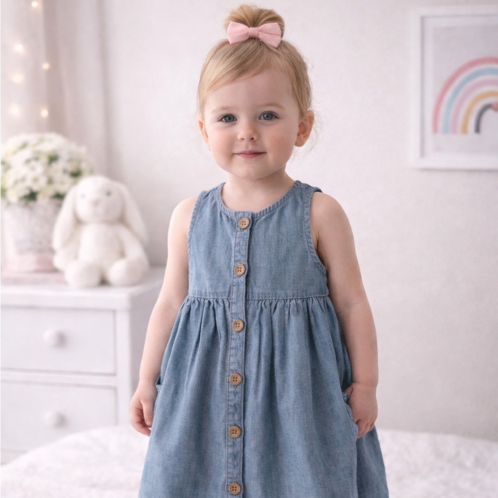 Carter's Sleeveless Denim Dress with Buttons